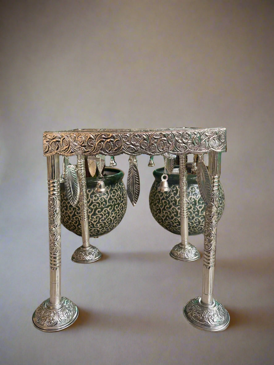 german silver Palavelli with stand for temple/ idols/ home décor/ pooja/ housewarming